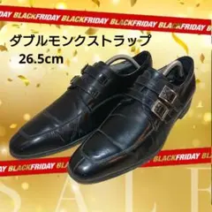 PERSON'S　ダブルモンクストラップシューズ　ブラック　26.5cm