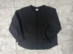 devirock ロンT 130 黒 無地 キャンディスリーブ シンプル 着回し