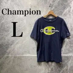 Champion L メンズ ネイビー 半袖Tシャツ 古着 ストリート