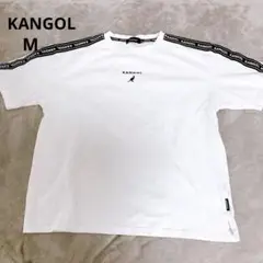 KANGOL ホワイト ロゴテープTシャツ M