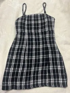 GRL dk1252 ツイードチェック柄ミニワンピース L