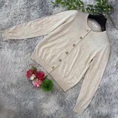 ✨NATURAL BEAUTY BASIC✨サイズM ベージュニットカーディガン