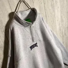 【入手困難】ハフ　ハーフジップ スウェット ビックサイズ　センター刺繍ロゴ