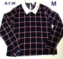 春服♪　a.r.w arrow アロー　チェック　白衿　トップス　レディス　長袖のサムネイル
