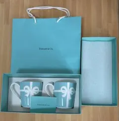 Tiffany & Co. リボンデザインマグカップ ショッパー付き