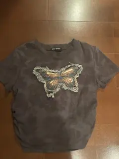 SPRAY PREMIUM 蝶々 デニムワッペン Tシャツ