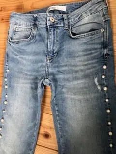 パール付きデニム