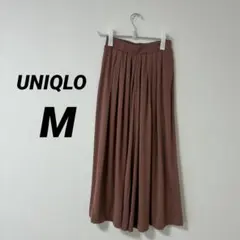 ユニクロ　レディース　タックフレアスカンツ　M ピンク　春　ワイドパンツ