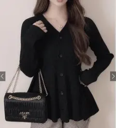 grl Vネックペプラムリブニットカーディガン［an1832］カーディガン 長袖