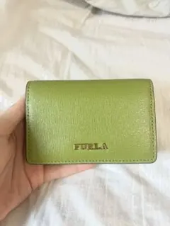 FURLA グリーン レザー カードケース