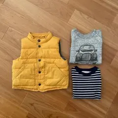 ベビーギャップ　ダウンベスト　プティマイン　トレーナー　モンミミ　80