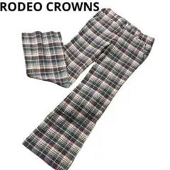 ロデオクラウンズ❤️チェック　ワイドパンツ　お洒落　バギー　人気　M