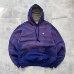 一点物Boro　鬼フェード　ボロ　パーカー　褪色　グラデ　パープル　ネイビー　M