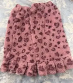 ヒョウ柄ピンクファーレッグウォーマー