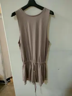 アクシーズファム ベージュ ノースリーブ チュニック ウエストリボン付き