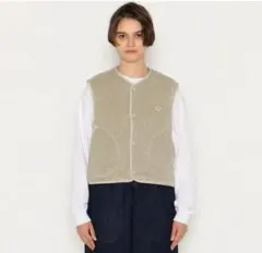 DANTON/ダントン　フリースカラーレスベスト　WOMEN マーブル38