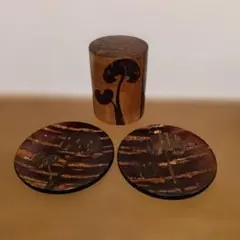 樺細工 伝統工芸品　茶筒 菓子皿 セット
