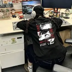 長袖Tシャツ ブラック TOKYOプリント　訳あり