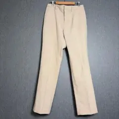 UNIQLO｜レディース ベージュ スラックス シンプルなセンタープレスLサイズ
