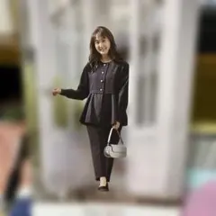 春のセレモニー用黒セットアップ