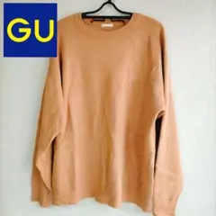 GU スウェットライククルーネックセーター オレンジ Lサイズ レディース