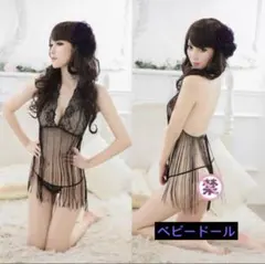 【匿名発送】ベビードール2点セット　セクシー　黒 Tバック　セクシーランジェリー