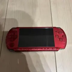 SONY PSP-3000 レッド 本体 裏の蓋、バッテリーなし