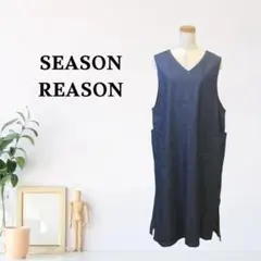 zk258【M】SEASON REASON Vネック ポケット ワンピース