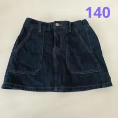 GU GIRLS ベイカーミニスコート JR 140cm ネイビー デニム