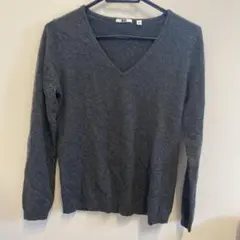 美品⭐︎ユニクロ　カシミヤセーター　グレー　Mサイズ
