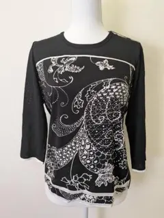 近年美品　LEONARD レオナール　カンカン　トップス　カットソー　42 近年美品 LEONARD レオナール カンカン トップス カットソー 42 近年美