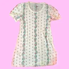 UNIQLO UT 花柄 ワッフル 半袖 Tシャツ ホワイト