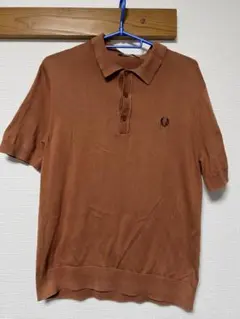 FRED PERRY ブラウン ポロシャツ Mサイズ　ニット生地