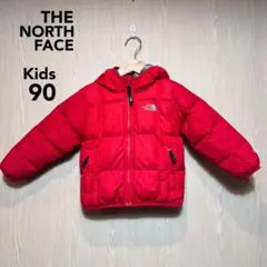 ザノースフェイス　ダウンジャケット　キッズ90（3歳）　レッド　リバーシブル