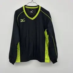 Mizuno メンズ　長袖 Vネックジャケット XS 黒/黄緑　▲21