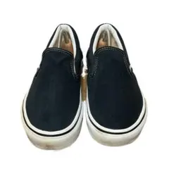チ*ー様 美品 VANS ネイビーベロア ボア スリッポン 27㎝ バンズ紺白色