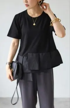 お値下げ　ボンジュールサガン　裾切り替えデザインカットソー