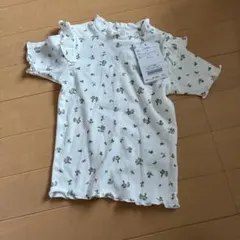 新品　アプレレクール　花柄フリル袖Tシャツ 90サイズ