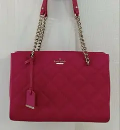 【kate spade】ピンク キルティング ショルダーバッグ ゴールドチェーン