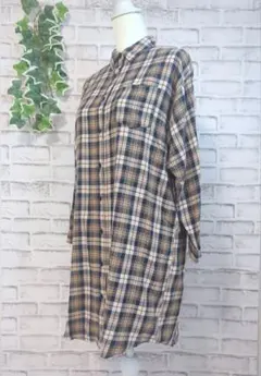 【INGNI】イング　レディース　長袖シャツワンピース　M　チェック柄