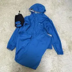 【美品】mont-bell モンベル レインウェア 150 ブルー 上下セットのサムネイル