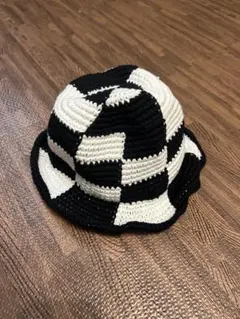 PAGEBOY バケットハット ニット ブロックチェック