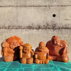 【 恵比寿・大黒　木彫像 】　欅一刀彫　高２０ｃｍ　　L0722D 楽天市場】国産欅 恵比寿大黒 高さ16cm 木彫り 七福神 縁起物