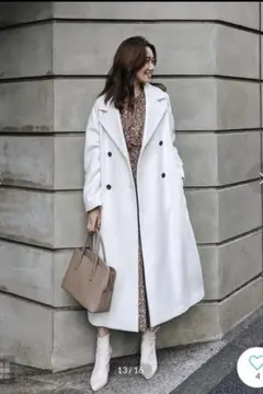 rienda バックプリーツウールMIXコート