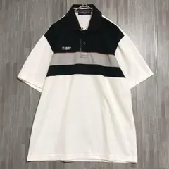 ダンロップモータースポーツ　配色ポロシャツ 【美品】　白　M