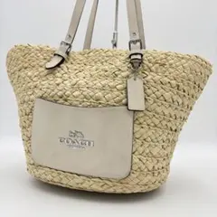 コーチ COACH かごバッグ トートバッグ 肩掛け 肩紐調節 レザー ロゴ金具のサムネイル
