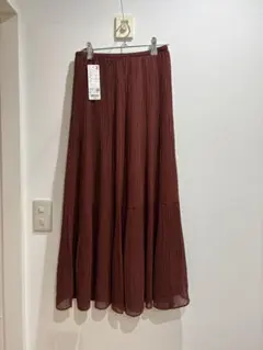 ユニクロ　UNIQLO シフォンティアードスカート　丈長め ティアードスカート
