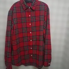 レッド チェック柄 ネルシャツ 長袖 Lサイズ 春物