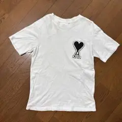 ami ハート刺繍 Tシャツ ホワイト