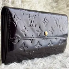 【人気 美品】ルイヴィトン　ヴェルニ　ポルトフォイユ サラ　長財布　ブルーニュイ LOUIS VUITTON - ルイヴィトン モノグラムヴェルニ